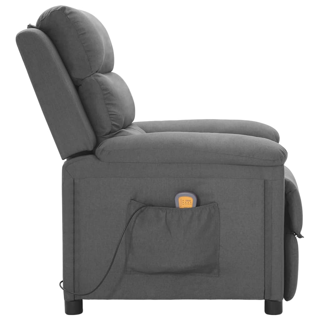 Masážní Křeslo Světle Šedé Textil