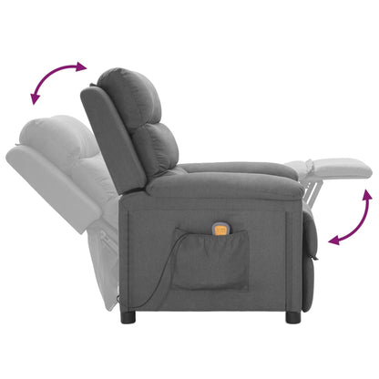 Masážní Křeslo Světle Šedé Textil