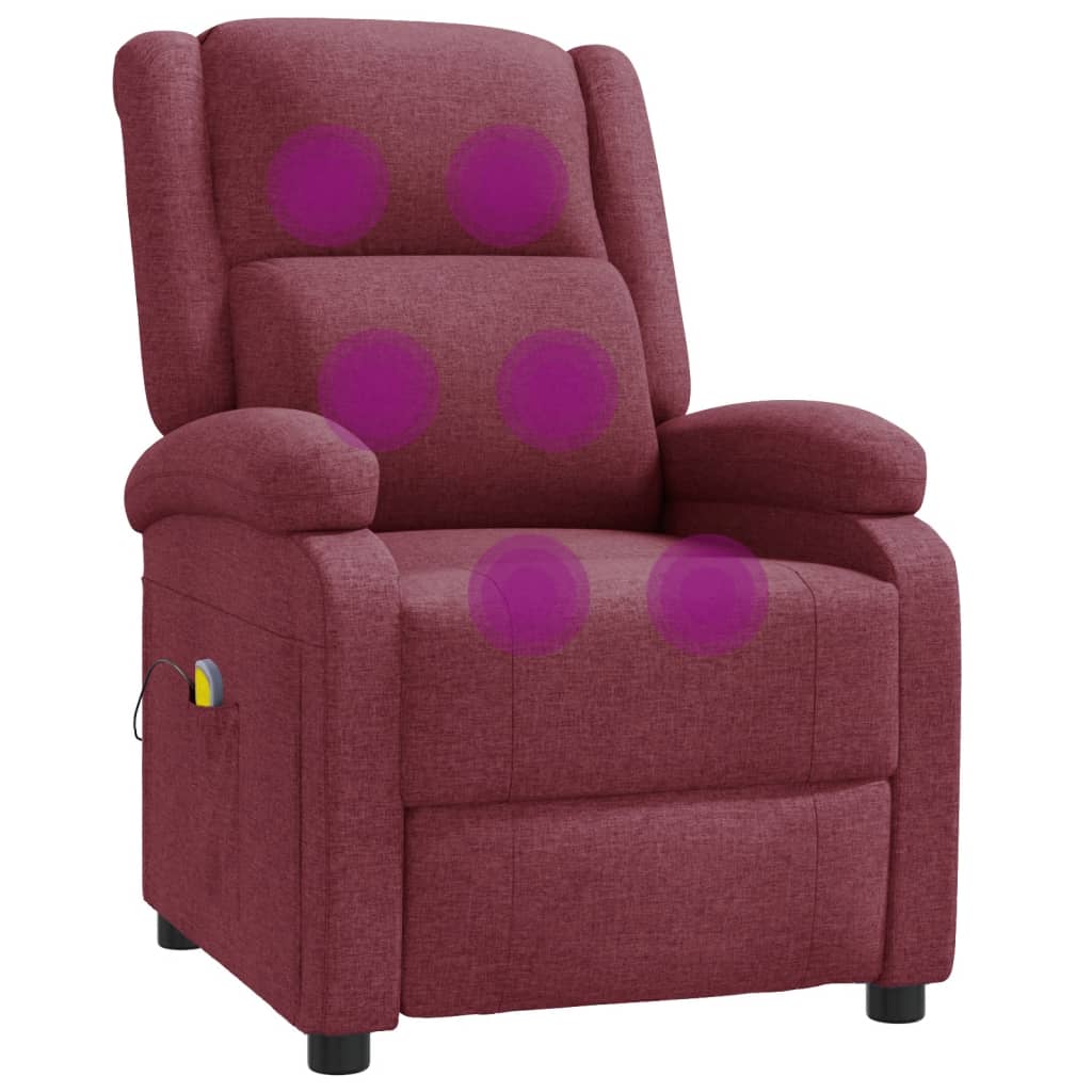 Masážní Křeslo Ušák Vínové Textil