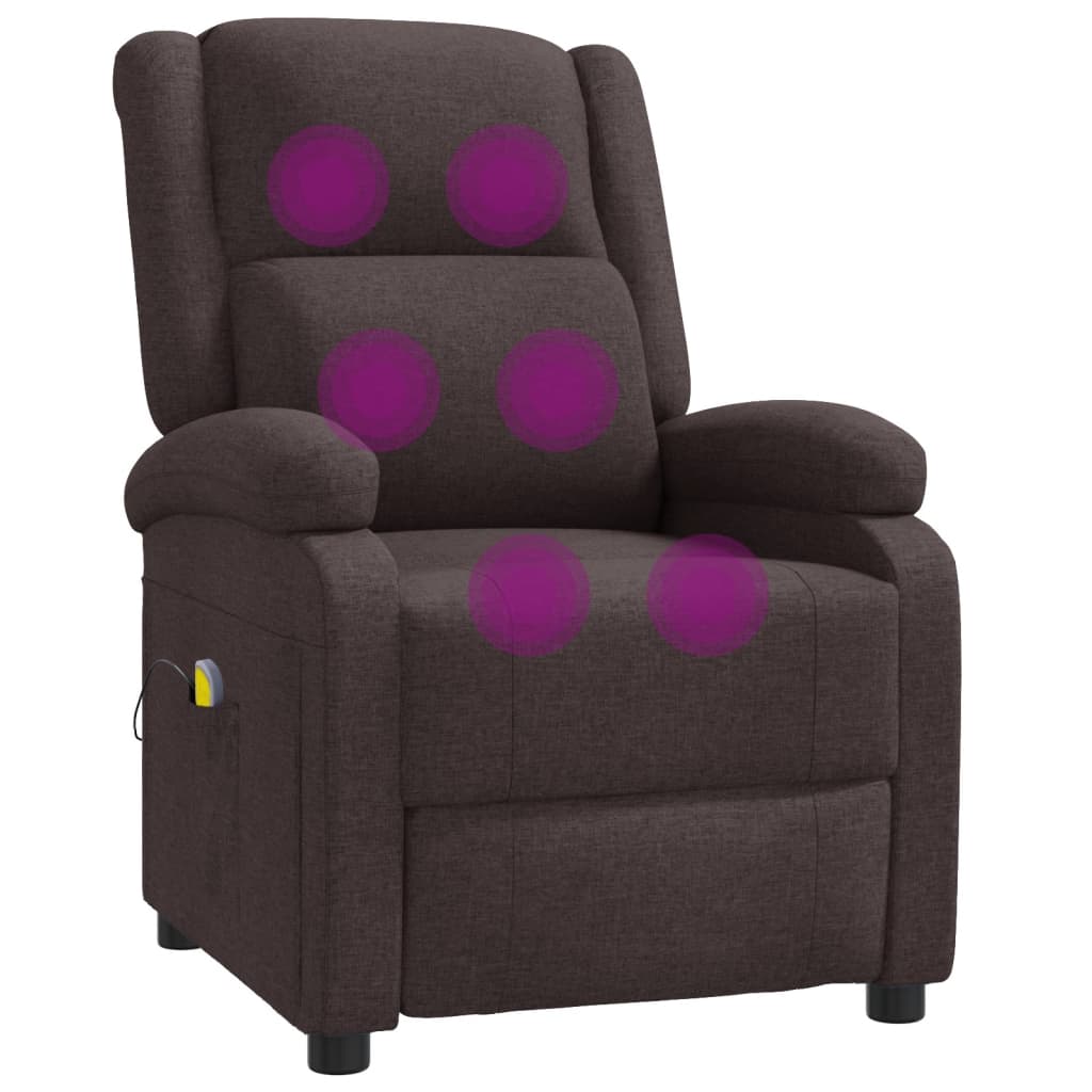 Masážní Křeslo Ušák Tmavě Hnědé Textil