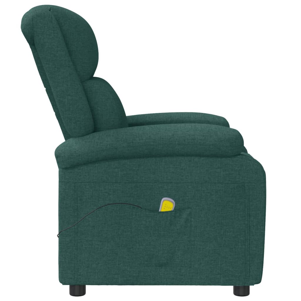 Masážní Křeslo Ušák Tmavě Zelené Textil