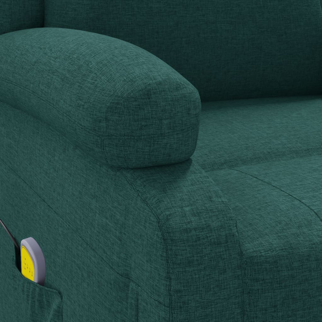 Masážní Křeslo Ušák Tmavě Zelené Textil