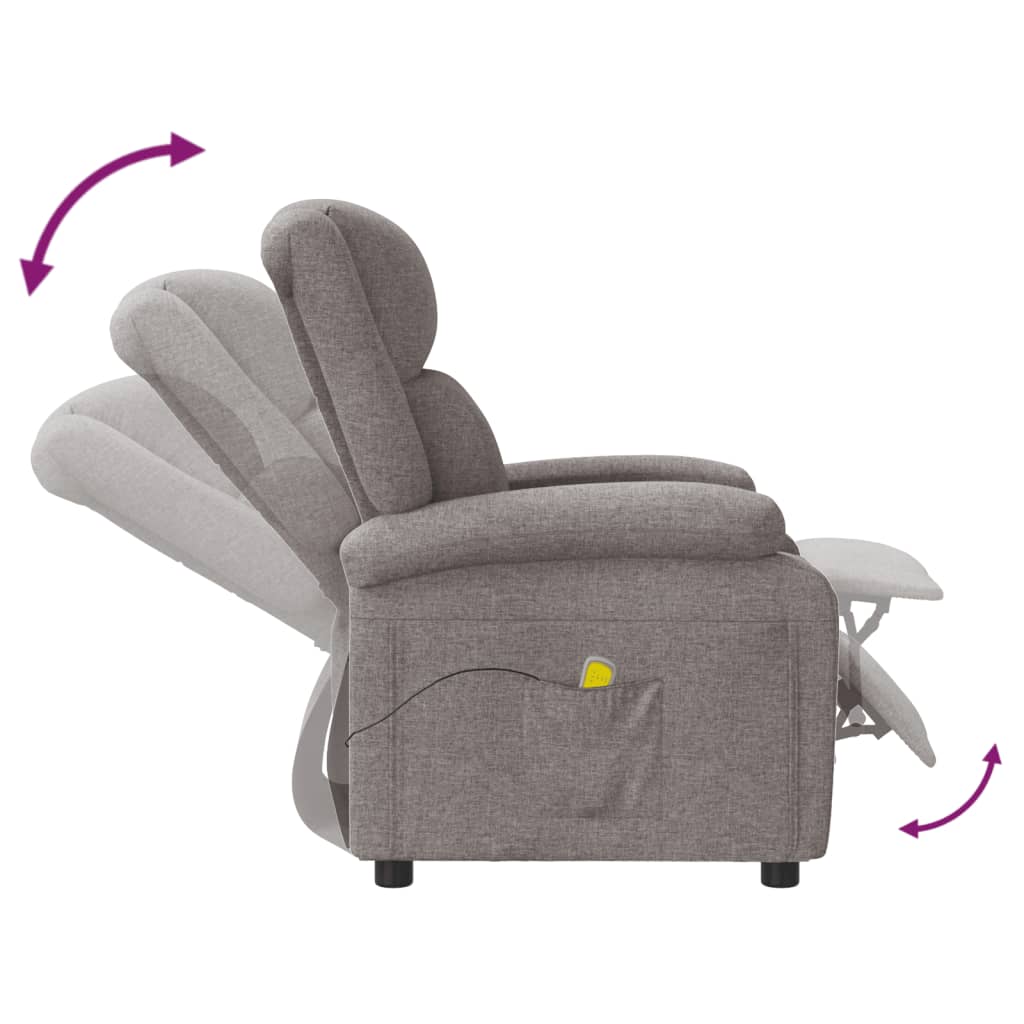 Masážní Křeslo Ušák Taupe Textil