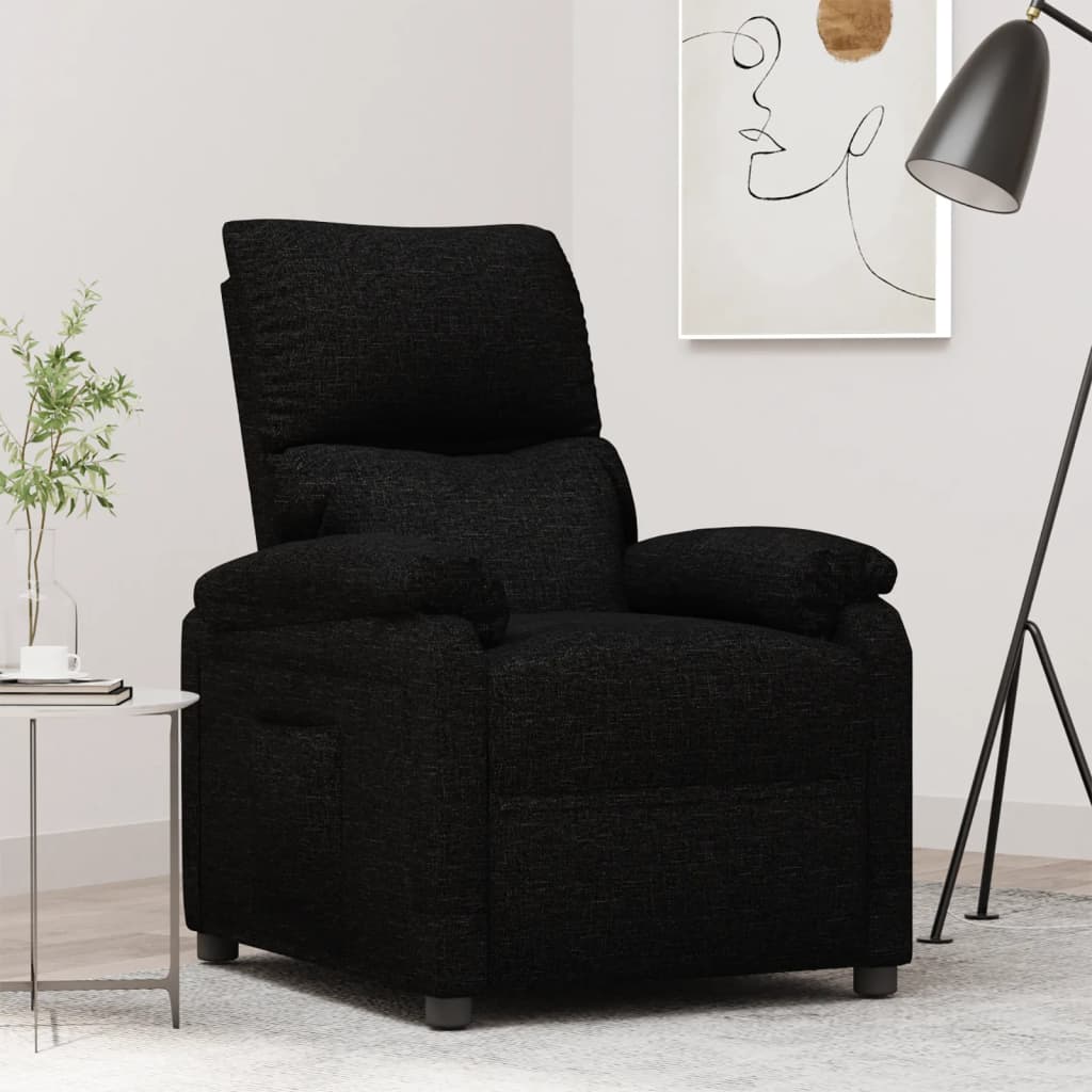 Polohovací Křeslo Tmavě Šedé Textil