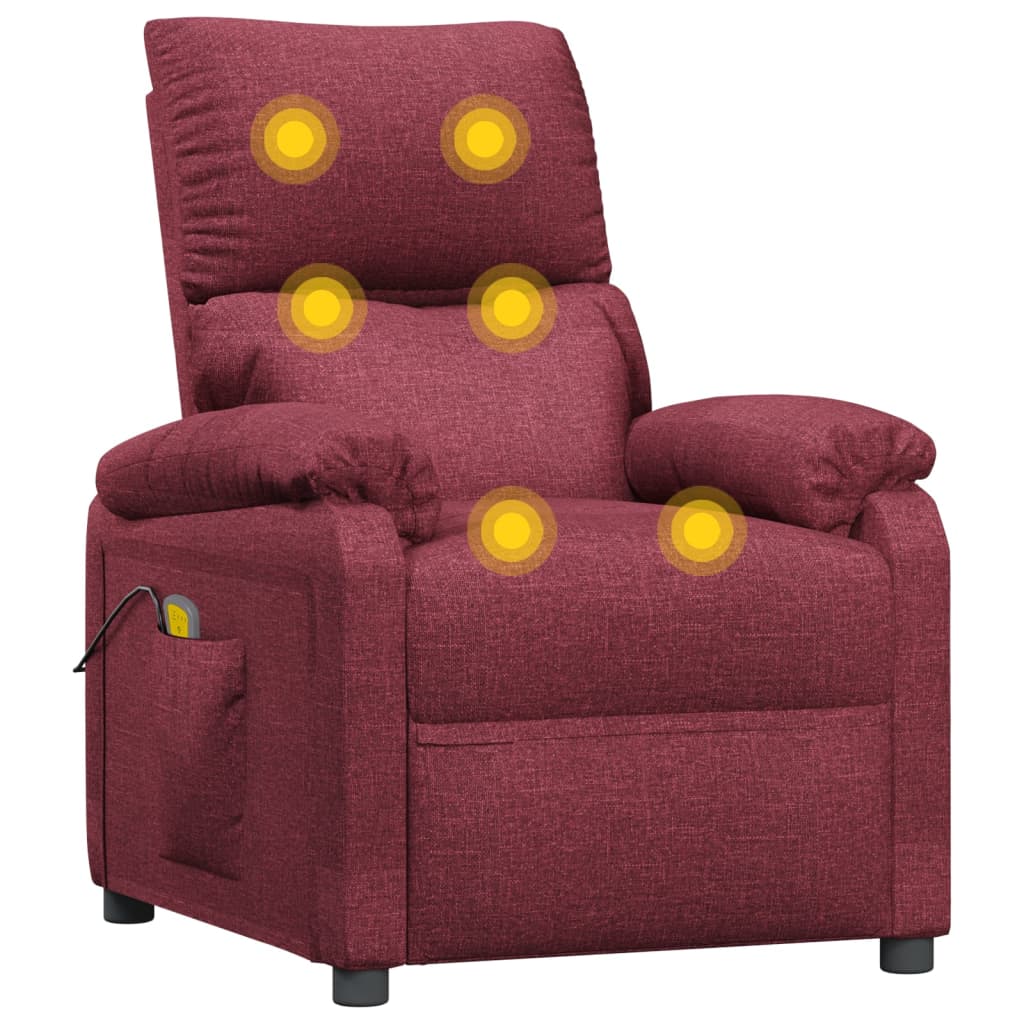 Masážní Křeslo Vínové Textil