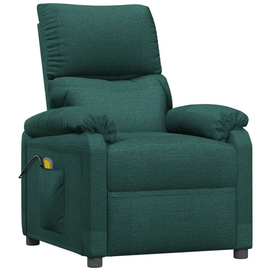 Masážní Křeslo Tmavě Zelené Textil