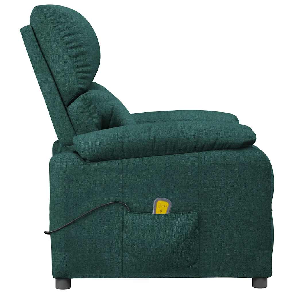 Masážní Křeslo Tmavě Zelené Textil