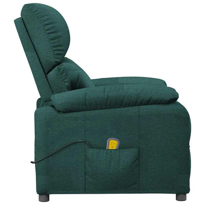 Masážní Křeslo Tmavě Zelené Textil