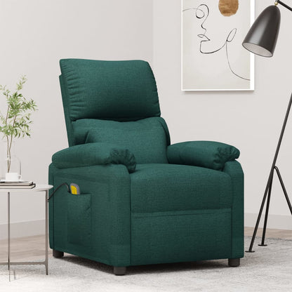 Masážní Křeslo Tmavě Zelené Textil