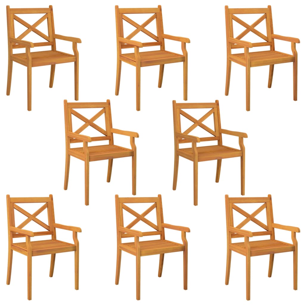 Zahradní Jídelní Židle 8 Ks Masivní Akáciové Dřevo
