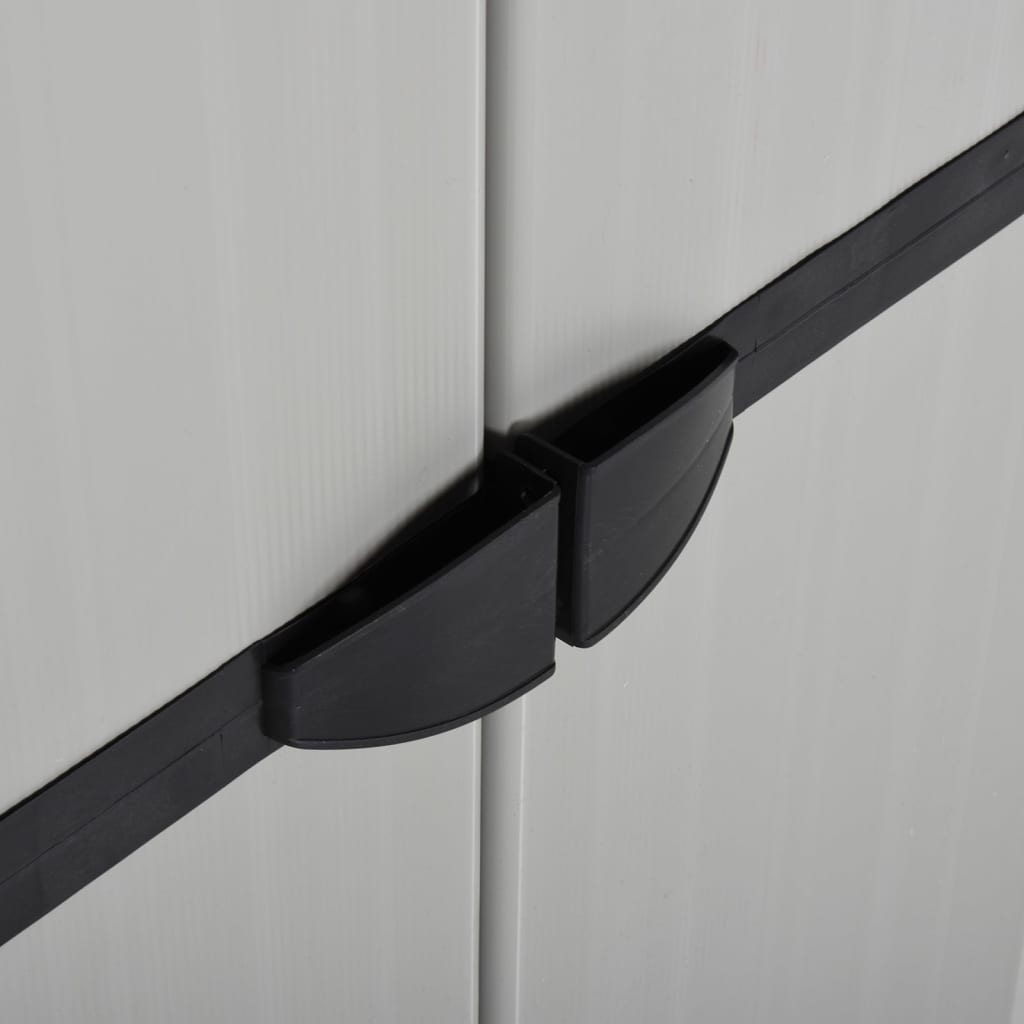 Zahradní Úložná Skříň Se 3 Policemi Šedá A Černá 68X40X168 Cm