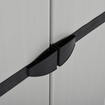 Zahradní Úložná Skříň Se 3 Policemi Šedá A Černá 68X40X168 Cm