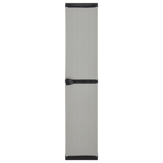 Zahradní Úložná Skříň Se 3 Policemi Šedá A Černá 34X40X168 Cm