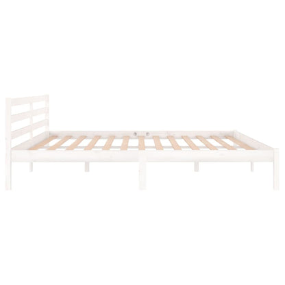 Rám Postele Masivní Borové Dřevo 200 X 200 Cm Bílý