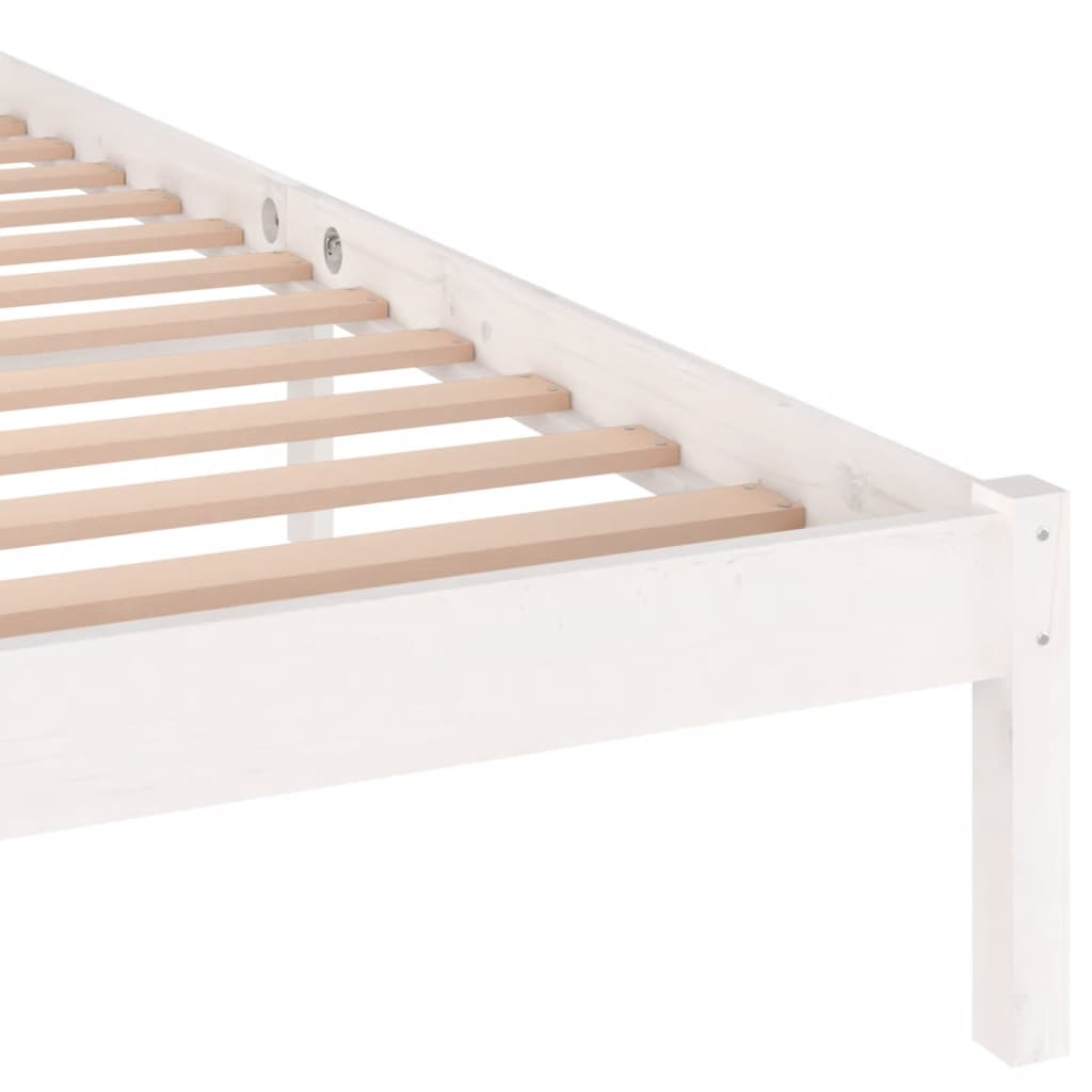 Rám Postele Masivní Borové Dřevo 200 X 200 Cm Bílý