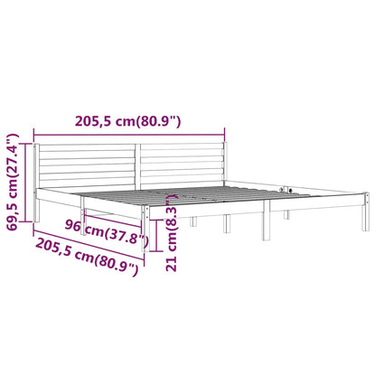 Rám Postele Masivní Borové Dřevo 200 X 200 Cm Bílý