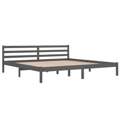 Rám Postele Masivní Borové Dřevo 200 X 200 Cm Šedý