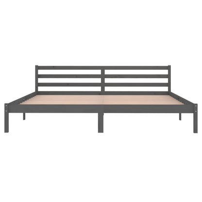 Rám Postele Masivní Borové Dřevo 200 X 200 Cm Šedý