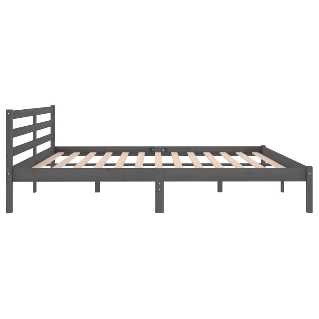 Rám Postele Masivní Borové Dřevo 200 X 200 Cm Šedý