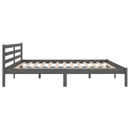 Rám Postele Masivní Borové Dřevo 200 X 200 Cm Šedý