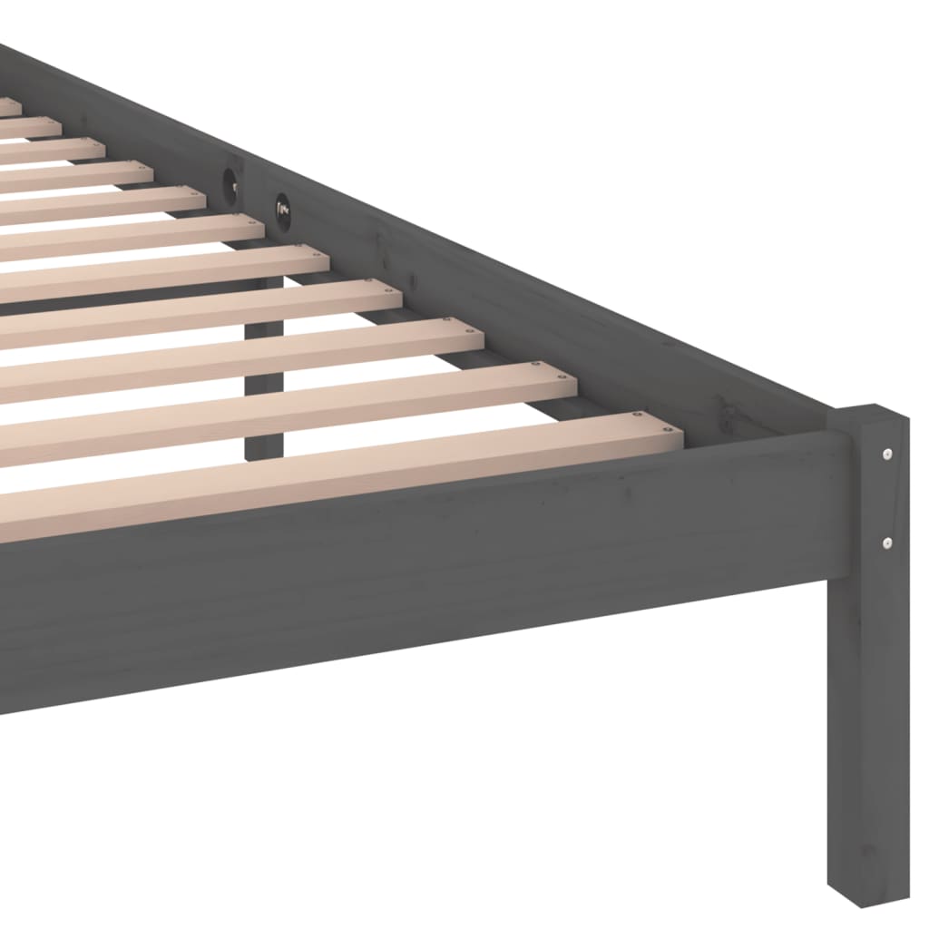 Rám Postele Masivní Borové Dřevo 200 X 200 Cm Šedý