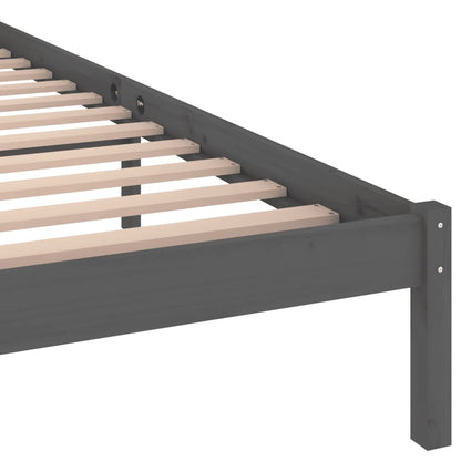 Rám Postele Masivní Borové Dřevo 200 X 200 Cm Šedý
