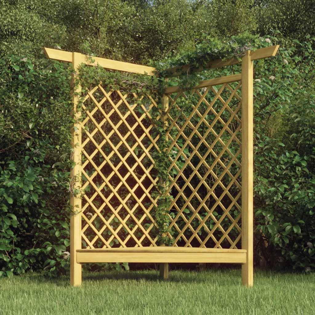 Rohová Pergola S Lavicí 166 X 81 X 174 Cm Impregnovaná Borovice