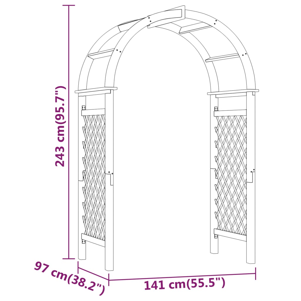 Zahradní Oblouk 141X97X243 Cm Impregnovaná Borovice
