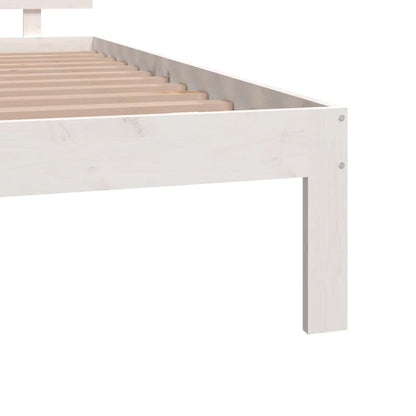 Rám Postele Bílý Masivní Borovice 120 X 190 Cm Small Double