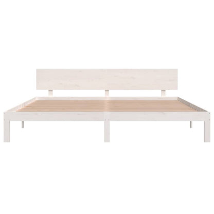 Rám Postele Bílý Masivní Dřevo Borovice 200 X 200 Cm