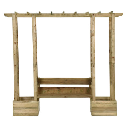 Zahradní Pergola S Lavicí A Truhlíky Impregnovaná Borovice