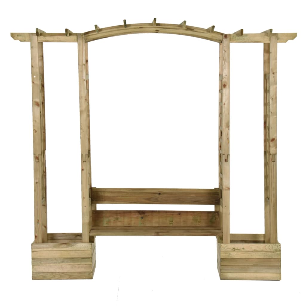 Zahradní Pergola S Lavicí A Truhlíky Impregnovaná Borovice