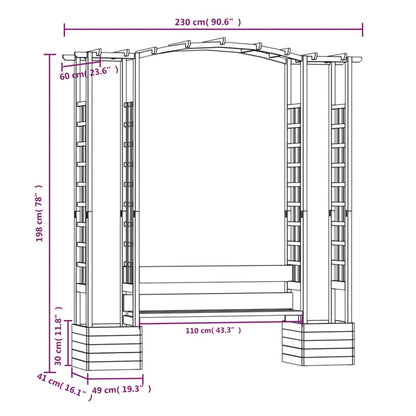 Zahradní Pergola S Lavicí A Truhlíky Impregnovaná Borovice