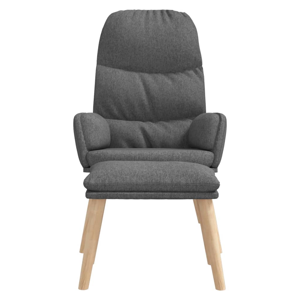 Relaxační Křeslo Se Stoličkou Světle Šedé Textil