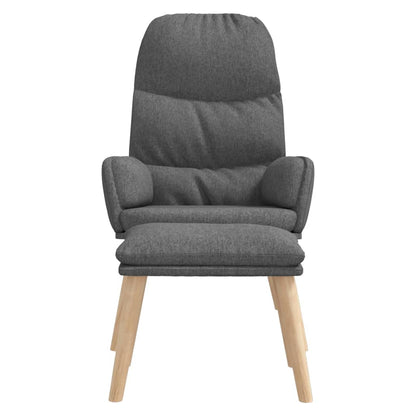 Relaxační Křeslo Se Stoličkou Světle Šedé Textil
