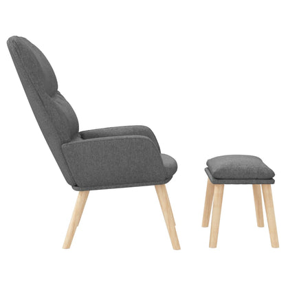 Relaxační Křeslo Se Stoličkou Světle Šedé Textil