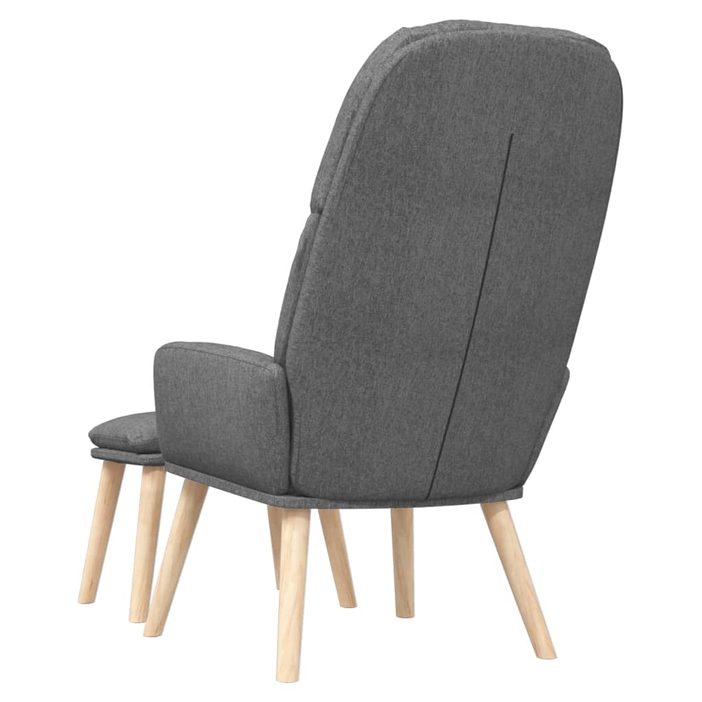 Relaxační Křeslo Se Stoličkou Světle Šedé Textil