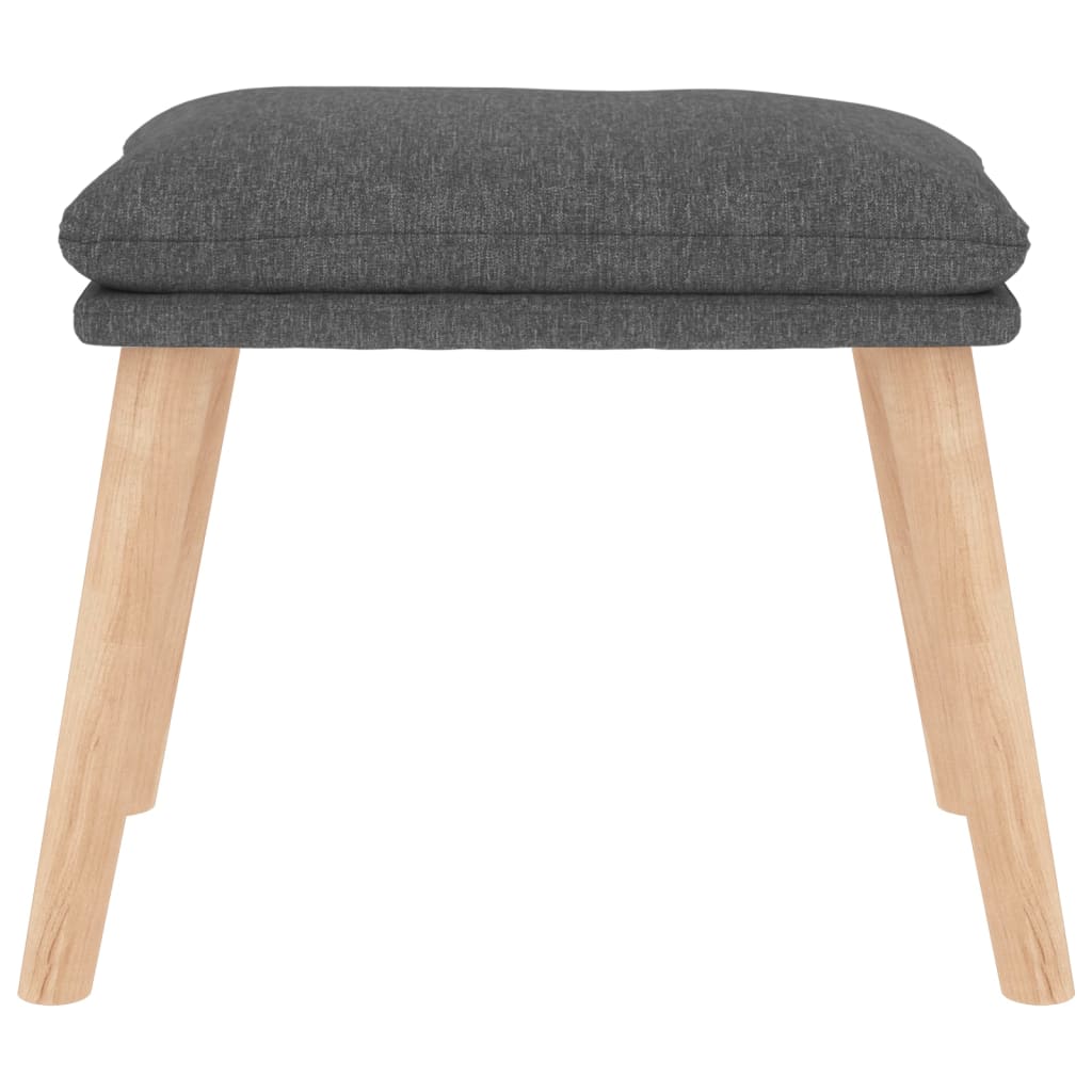 Relaxační Křeslo Se Stoličkou Světle Šedé Textil