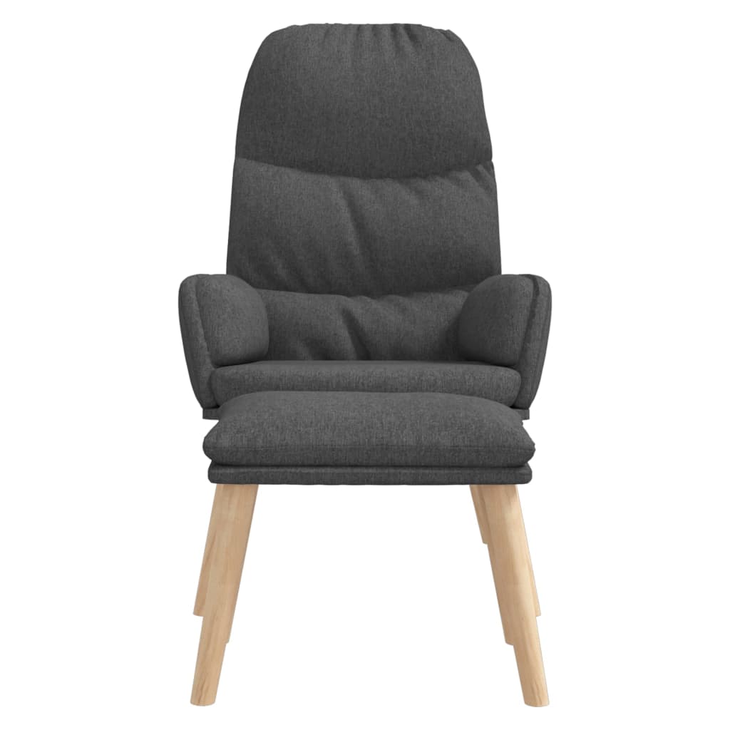 Relaxační Křeslo Se Stoličkou Tmavě Šedé Textil