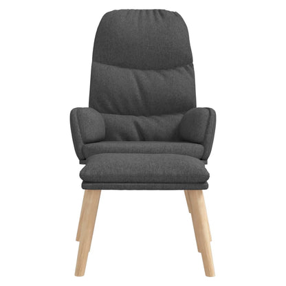 Relaxační Křeslo Se Stoličkou Tmavě Šedé Textil