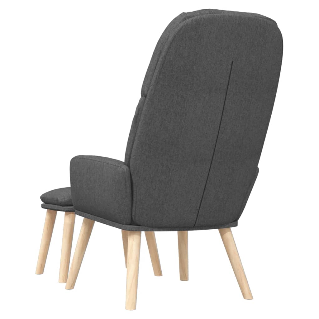 Relaxační Křeslo Se Stoličkou Tmavě Šedé Textil