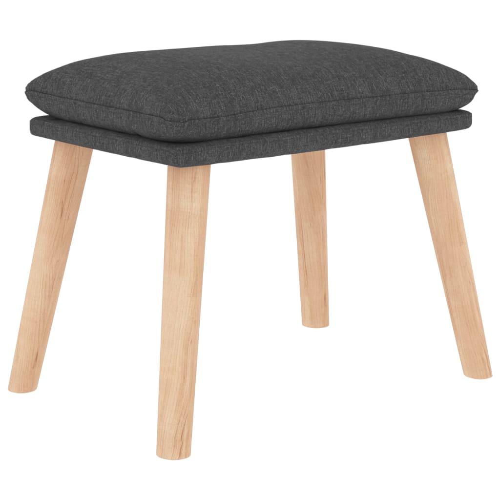 Relaxační Křeslo Se Stoličkou Tmavě Šedé Textil
