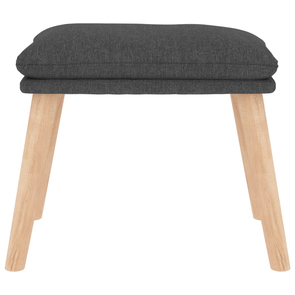 Relaxační Křeslo Se Stoličkou Tmavě Šedé Textil
