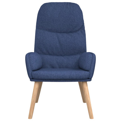 Relaxační Křeslo Se Stoličkou Modré Textil