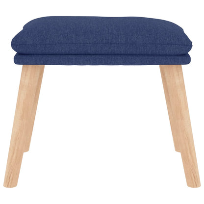 Relaxační Křeslo Se Stoličkou Modré Textil