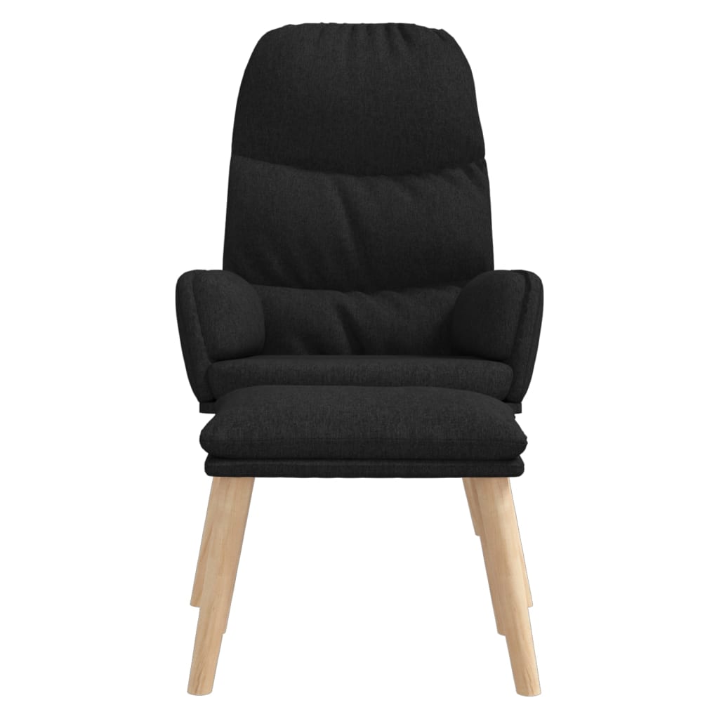 Relaxační Křeslo Se Stoličkou Černé Textil