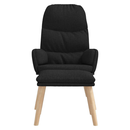Relaxační Křeslo Se Stoličkou Černé Textil