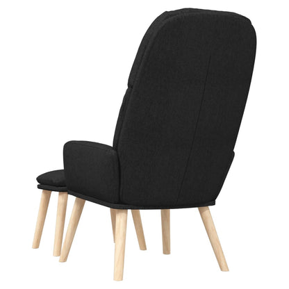 Relaxační Křeslo Se Stoličkou Černé Textil