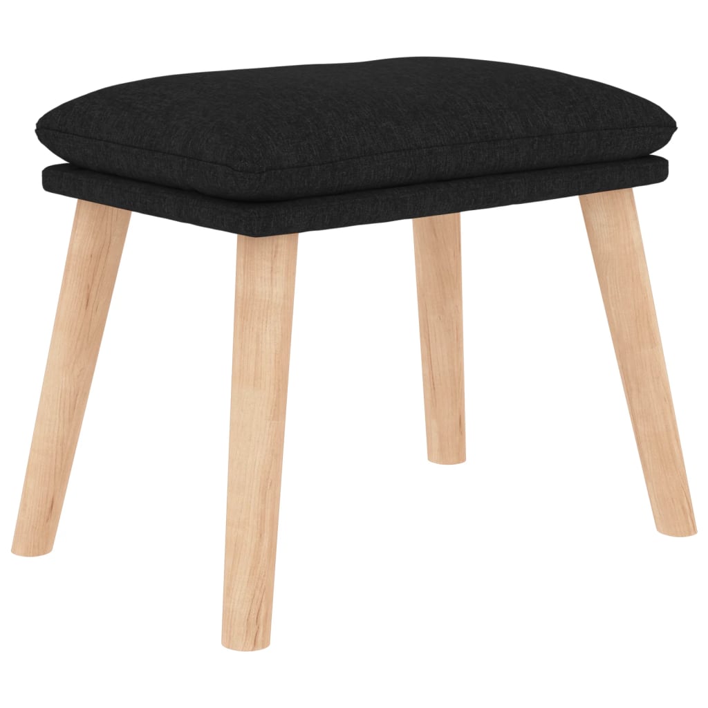 Relaxační Křeslo Se Stoličkou Černé Textil