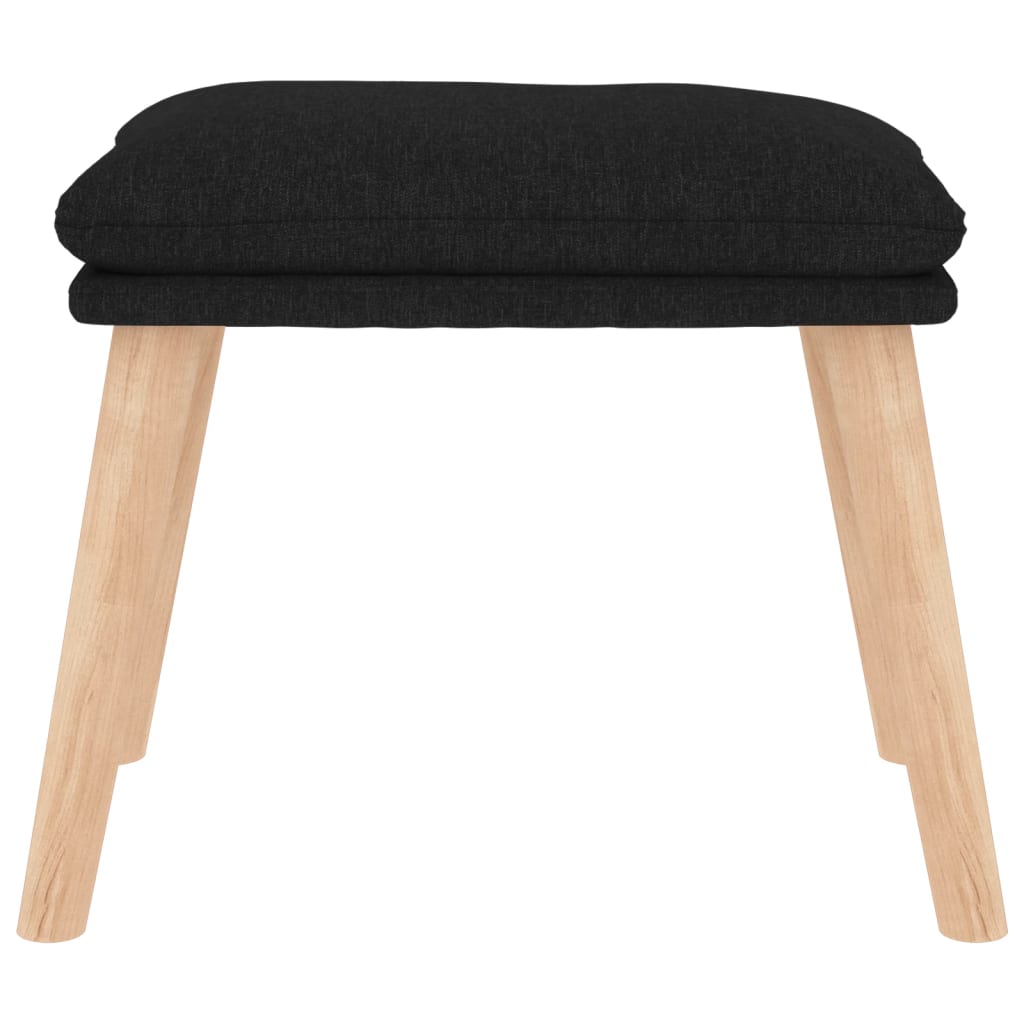 Relaxační Křeslo Se Stoličkou Černé Textil
